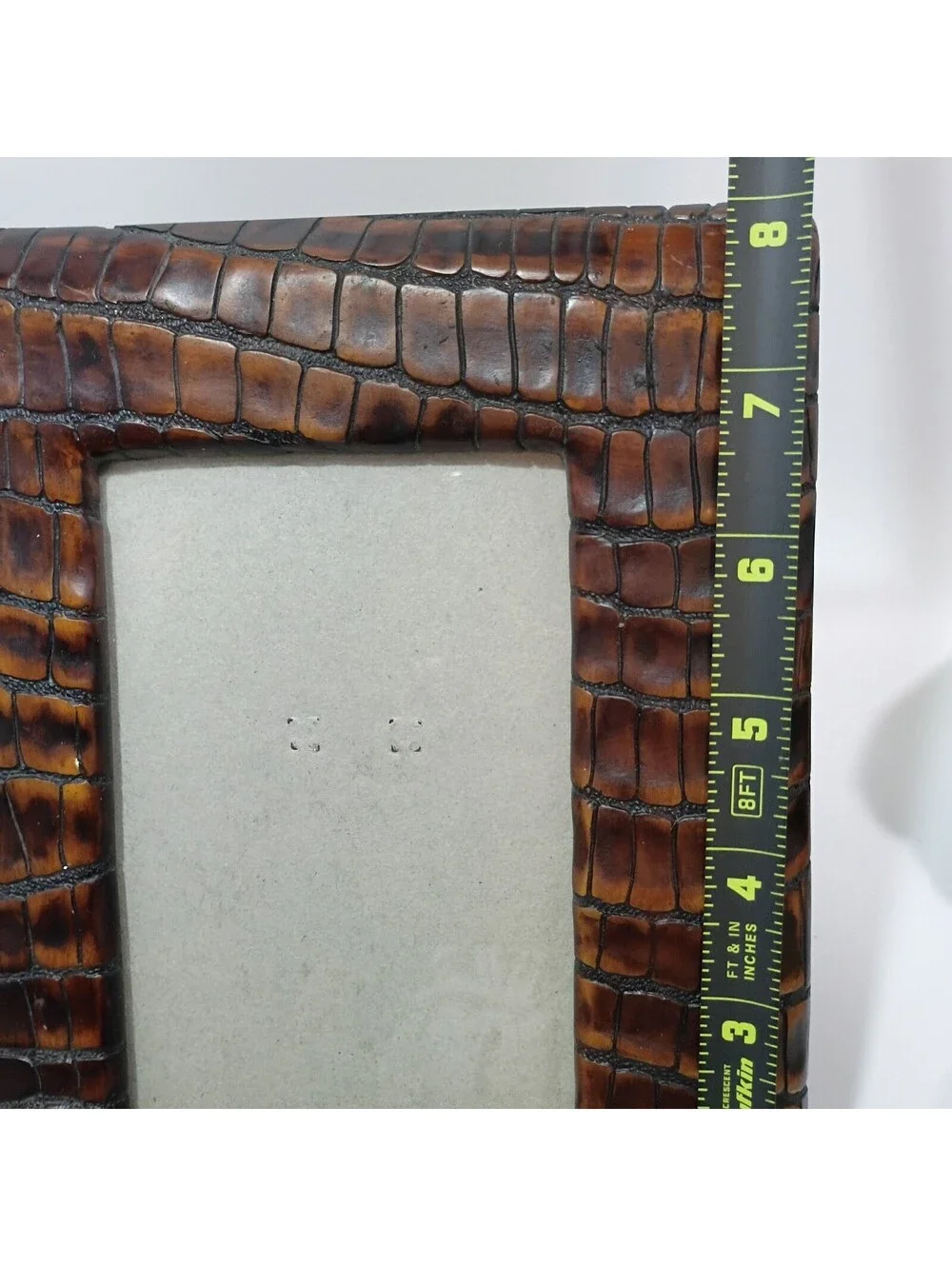 Bill Blass Home Decor Croc Embossed Leather Picture Frame Y2K 2000's #080014